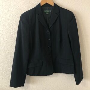 VTG J. Crew Women's Black Wool Blazer - Size 12